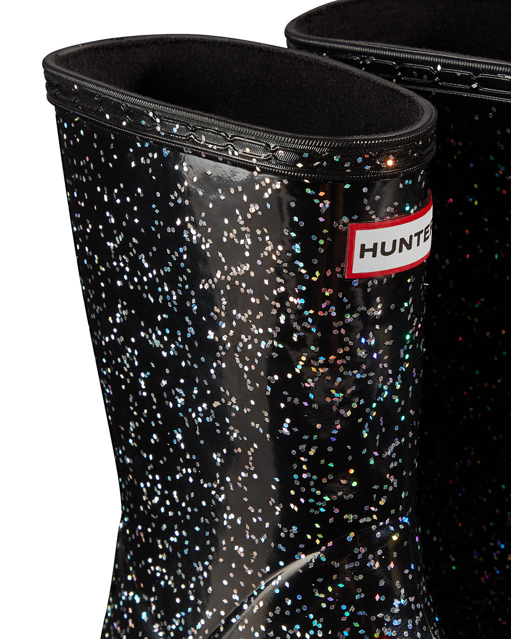 Little Kids Classic Giant Glitter Wellington Boots (18 Monate-8 Jahre) in Schwarz