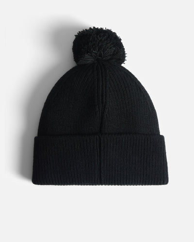 Brenig Ribbed Pom Mütze Schwarz (Unisex)