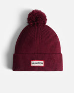 Brenig Ribbed Pom Mütze in Rot (Unisex)