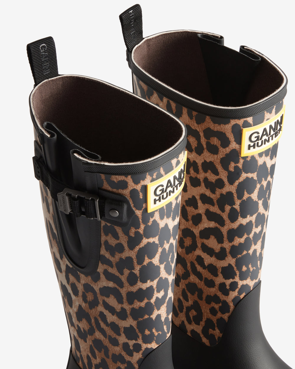Downpour Adjustable Tall Gummistiefel Ganni X Hunter Leopard (Unisex)
