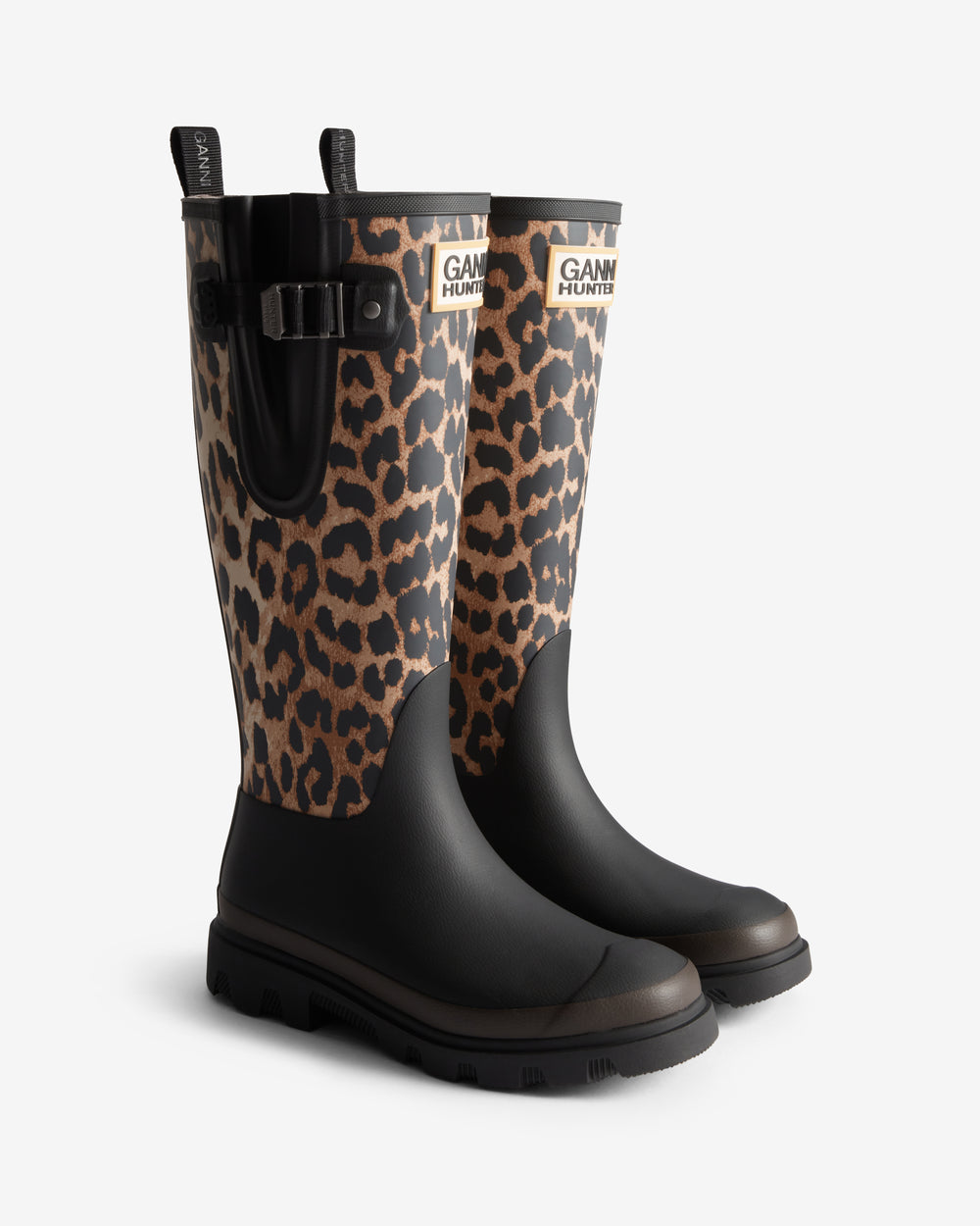 Downpour Adjustable Tall Gummistiefel Ganni X Hunter Leopard (Unisex)
