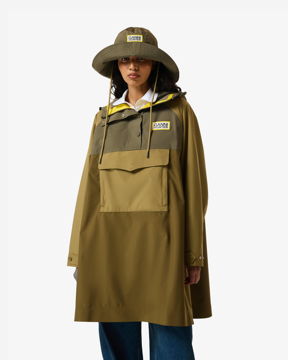 Regenponcho Ganni X Hunter Grün (Unisex)