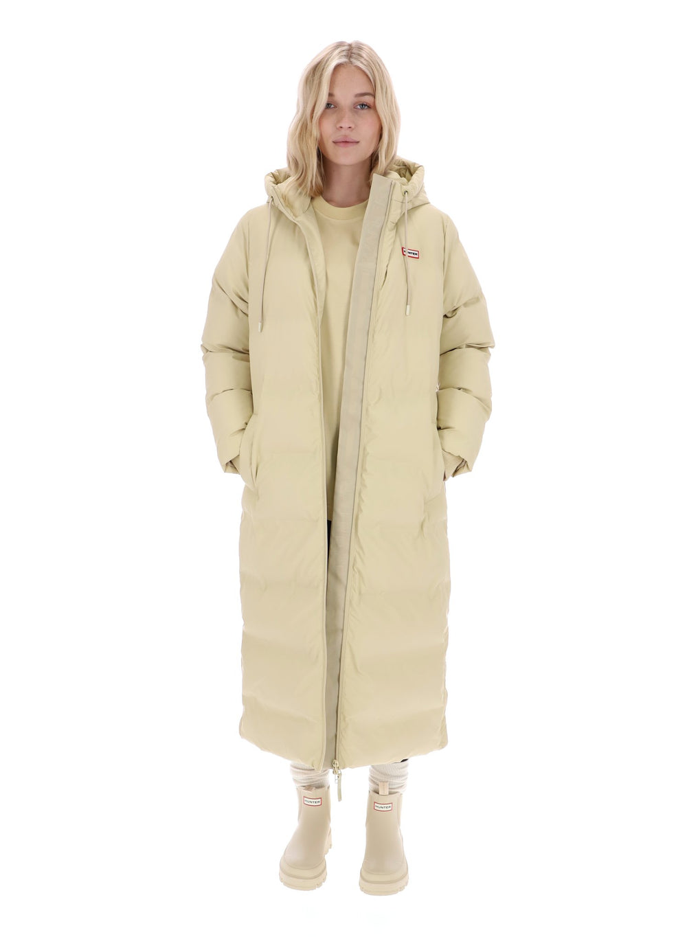 Elements Hutchison PU Sonic Welded Long Puffer Jacke Weiß (Damen)