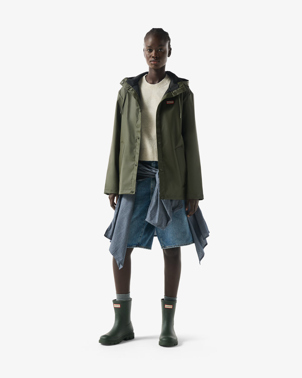 Downpour Izzy Regenjacke Dunkelgrün (Unisex)