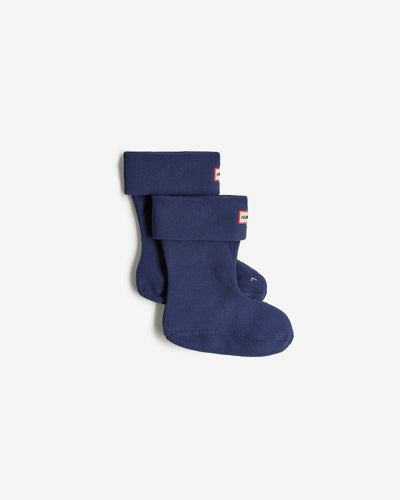 Recycelte Fleece-Stiefelsocke mit umklappbarem Bündchen für Kinder in Marineblau