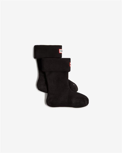 Recycelte Fleece-Stiefelsocke mit umklappbarem Bündchen für Kinder in Schwarz