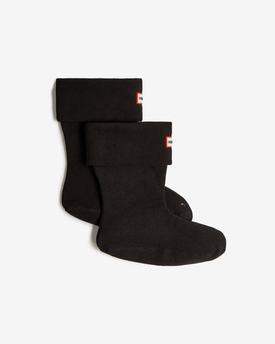 Fleece-Stiefelsocke mit umklappbarem Bündchen in Schwarz