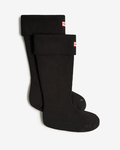 Fleece-Stiefelsocke mit umklappbarem Bündchen in Schwarz
