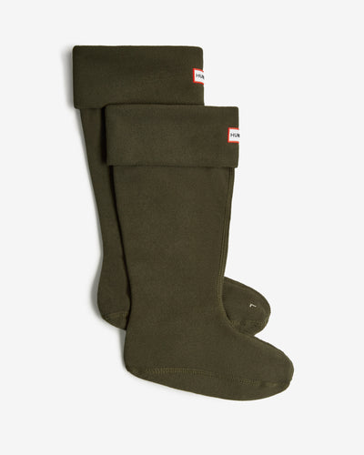 Fleece-Stiefelsocke mit umklappbarem Bündchen in Olivgrün