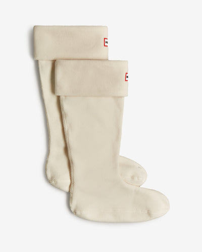 Fleece-Stiefelsocke mit umklappbarem Bündchen in Weiß