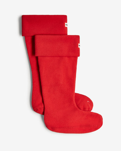 Fleece-Stiefelsocke mit umklappbarem Bündchen in Rot