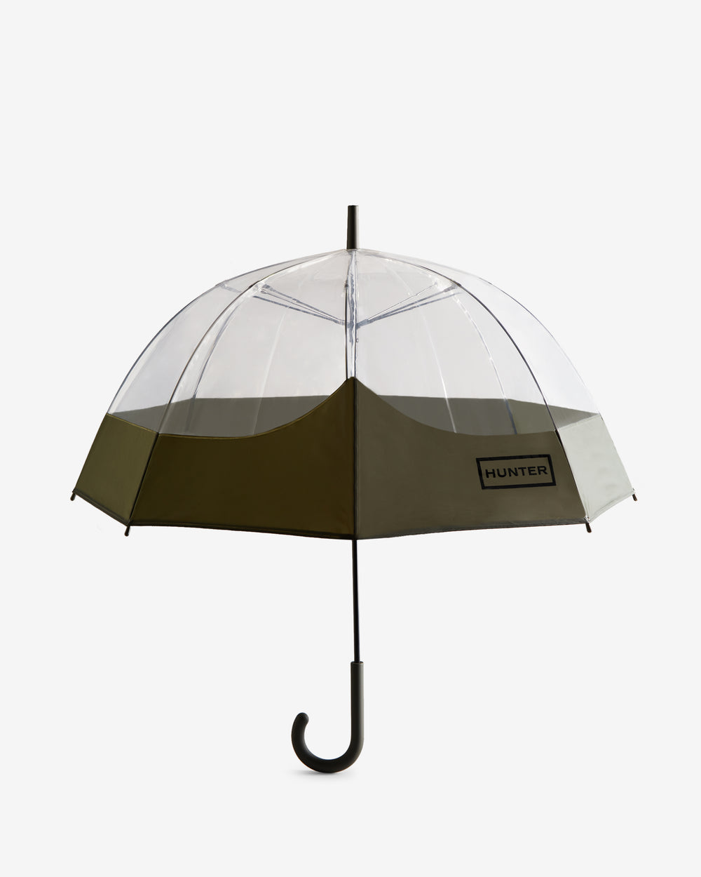 Transparent Moustache Bubble Regenschirm Dunkelgrün (Unisex)