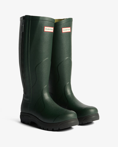 Unisex Balmoral MKII Full Zip Wellington Boots in Dunkelgrün/Schwarz