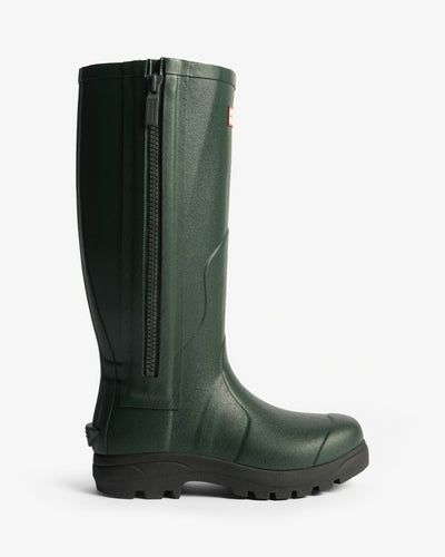 Unisex Balmoral MKII Full Zip Wellington Boots in Dunkelgrün/Schwarz