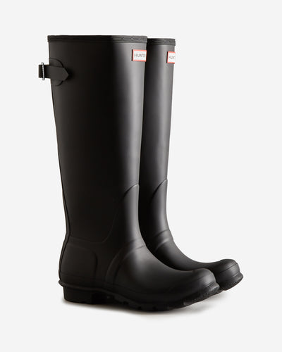 Tall Back Adjustable Wellington Gummistiefel Schwarz (Damen)