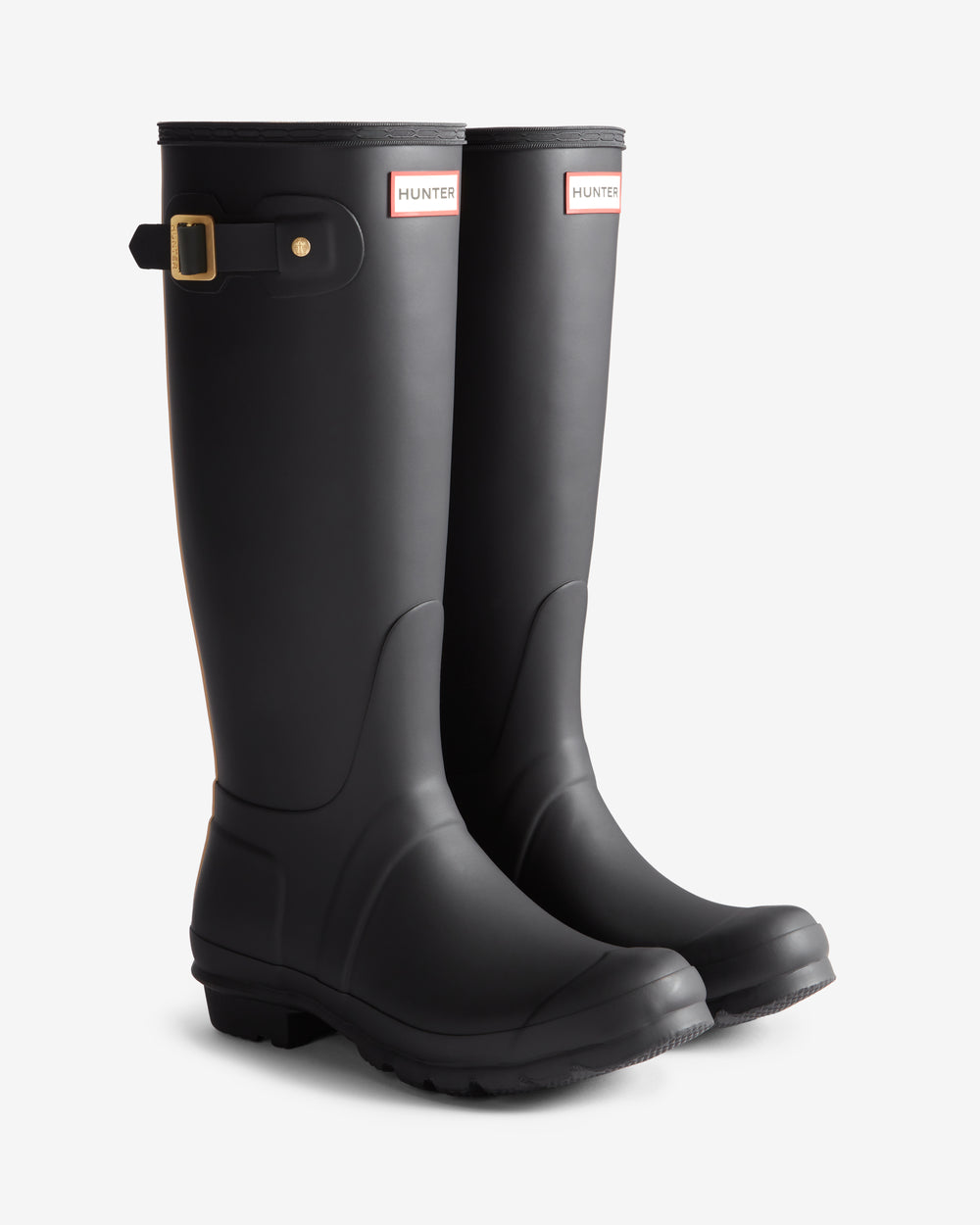 Women's Leopard Print Backstrap Tall Wellington Boots in Schwarz