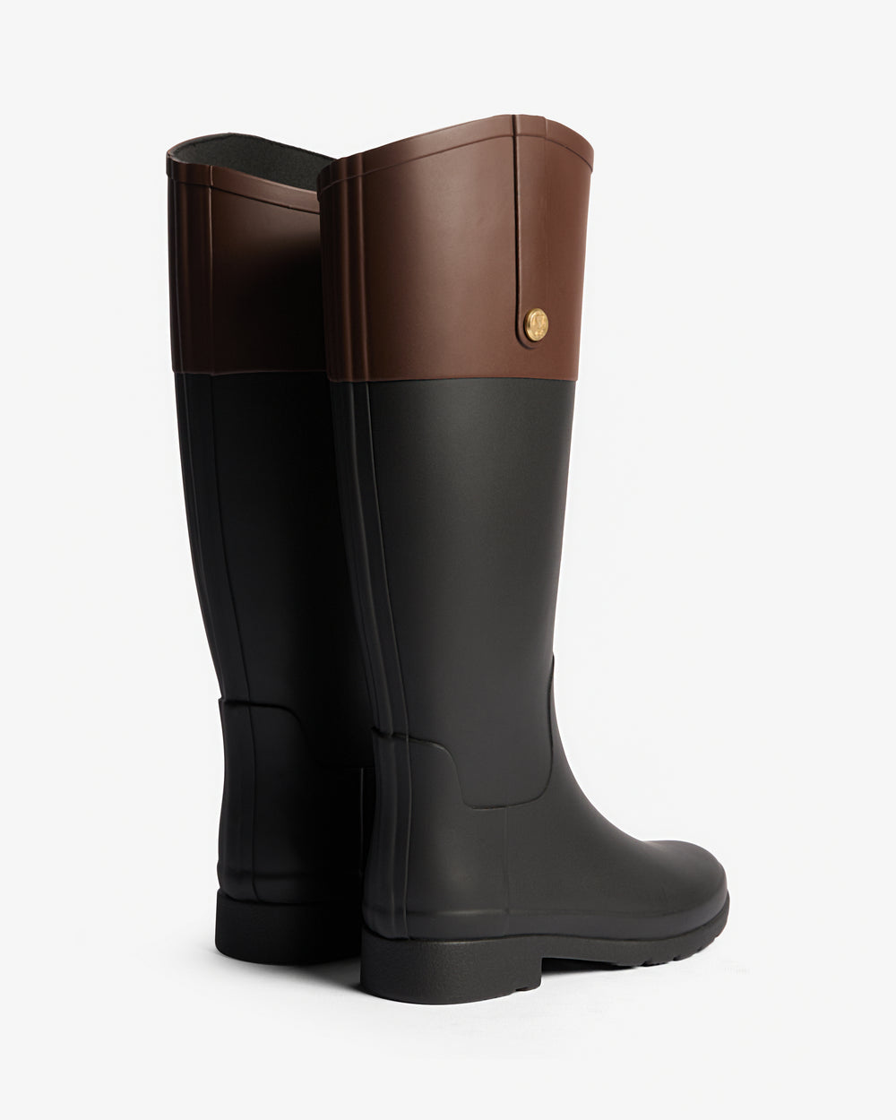 Refined Gold Trim Reiterstiefel Schwarz/Braun (Damen)