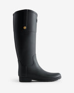 Refined Gold Trim Reiterstiefel Schwarz (Damen)