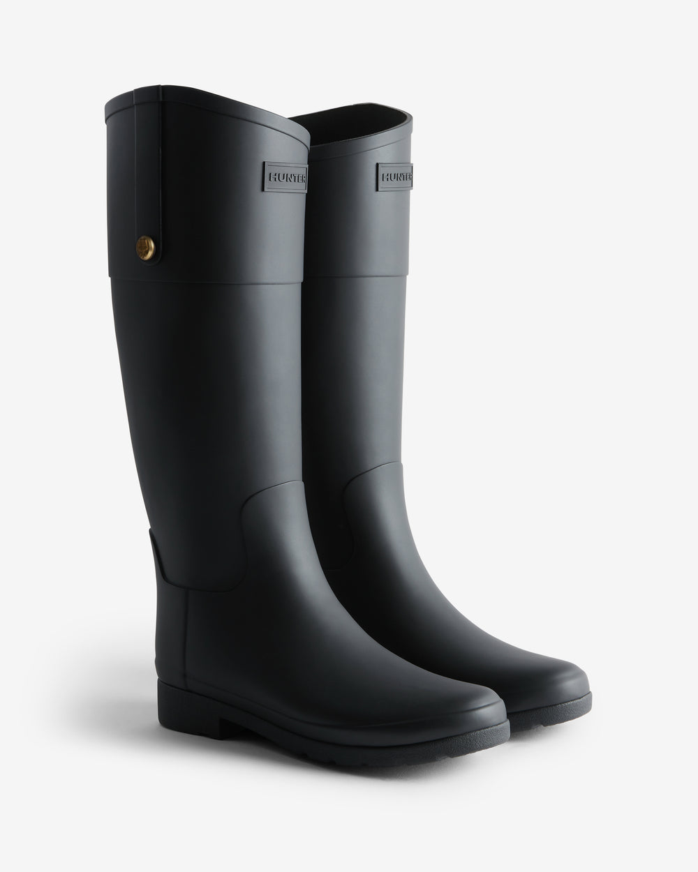 Refined Gold Trim Reiterstiefel Schwarz (Damen)