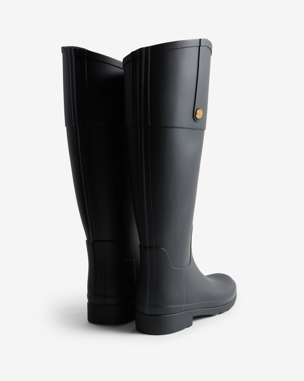 Refined Gold Trim Reiterstiefel Schwarz (Damen)