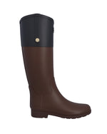 Refined Gold Trim Riding Gummistiefel Schwarz/Braun (Damen)