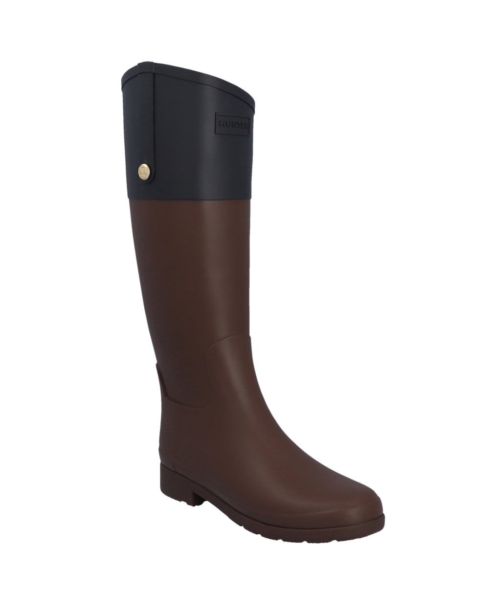 Refined Gold Trim Riding Gummistiefel Schwarz/Braun (Damen)