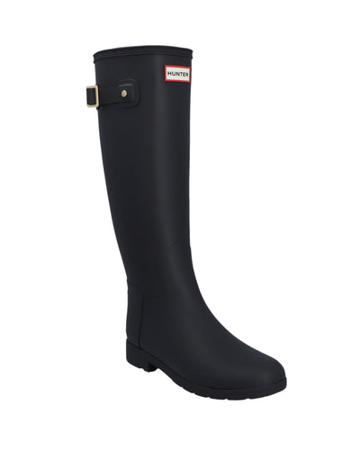 Refined Gold Trim Tall Gummistiefele Schwarz (Damen)