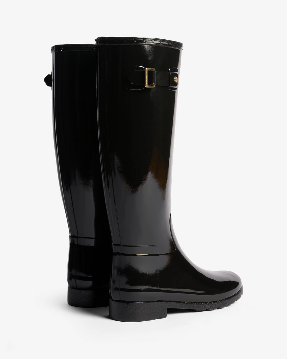Refinded Gold Trim Tall Gloss Gummistiefel Schwarz (Damen)