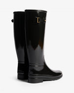 Refinded Gold Trim Tall Gloss Gummistiefel Schwarz (Damen)
