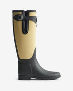 Refined Tall Canvas Gummistiefel Schwarz/Beige (Damen)