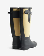 Refined Tall Canvas Gummistiefel Schwarz/Beige (Damen)