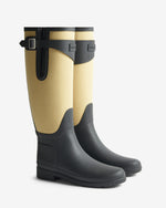 Refined Tall Canvas Gummistiefel Schwarz/Beige (Damen)