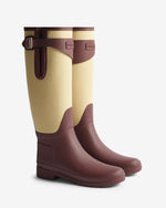 Refined Tall Canvas Gummistiefel Dunkelrot/Beige (Damen)