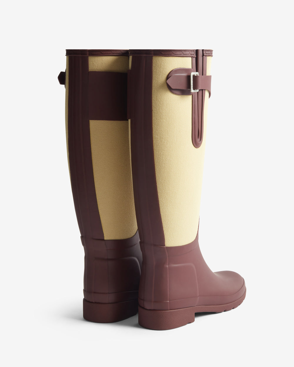 Refined Tall Canvas Gummistiefel Dunkelrot/Beige (Damen)