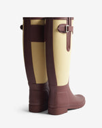 Refined Tall Canvas Gummistiefel Dunkelrot/Beige (Damen)