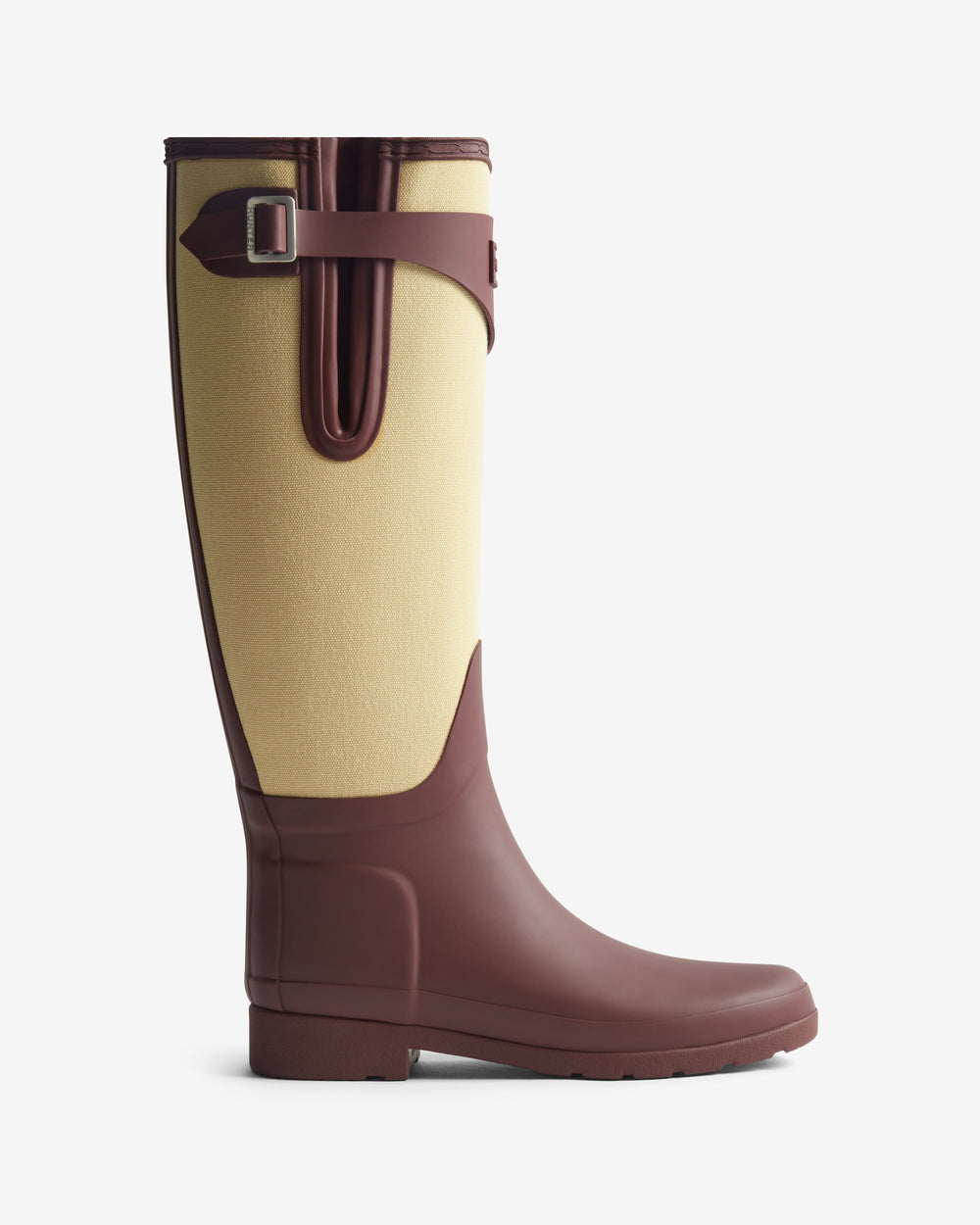 Refined Tall Canvas Gummistiefel Dunkelrot/Beige (Damen)